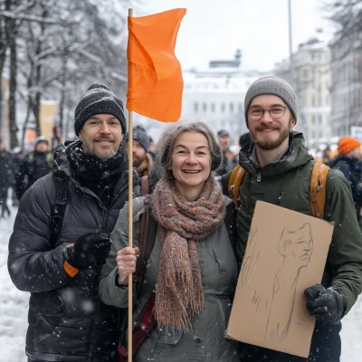 Winter Protest in Sweden