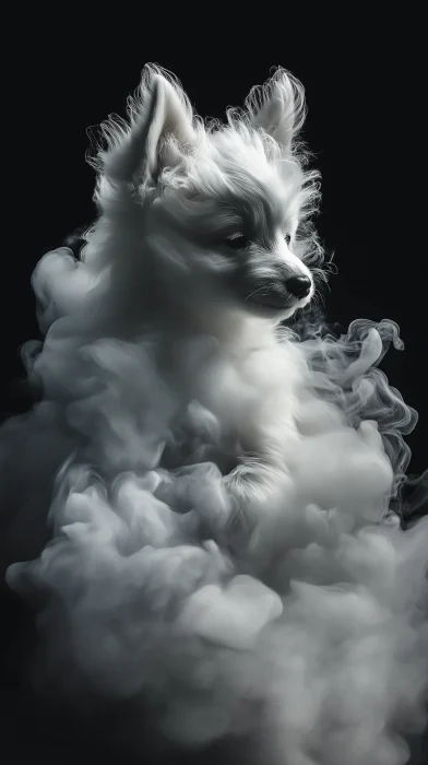 smoke shaped husky