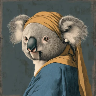 Koala Girl with a Pearl Earring