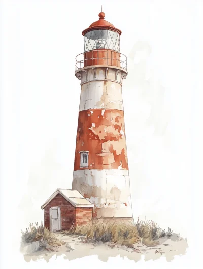 Lighthouse Watercolor