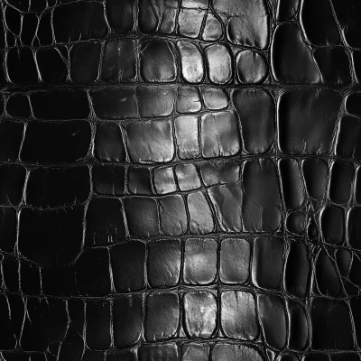 Black Matte Crocodile Skin Texture