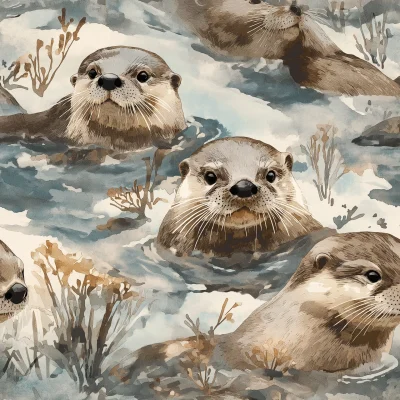 Detailed Otter Watercolor