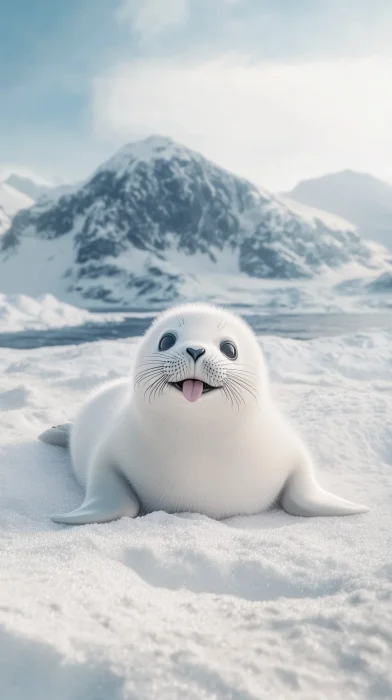 Curious Baby Harp Seal