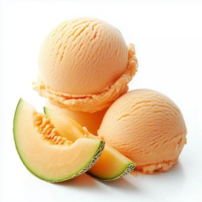 Realistic Side View of Cantaloupe