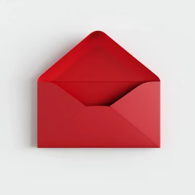 Red Envelope on White Background