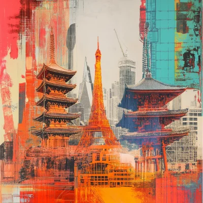 Colorful City Collage