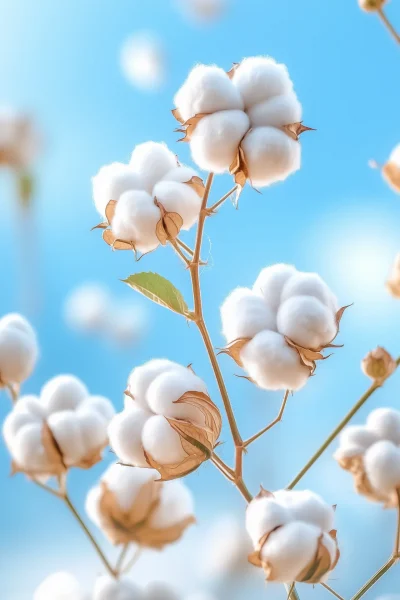 Cotton Plant Against Blue Sky