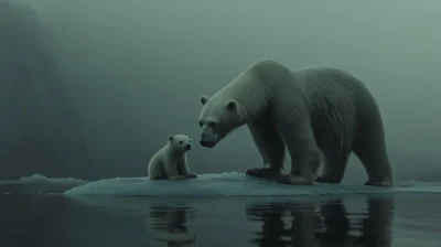 Mother Polar Bear and Cub