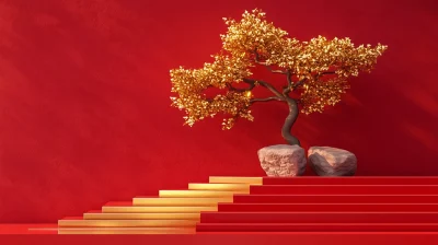 Chinese Style Minimalist Scene