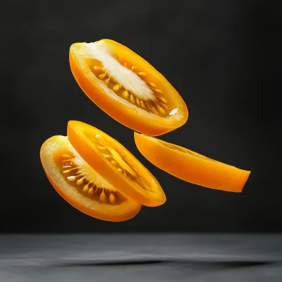 Flying Yellow Tomato Slices