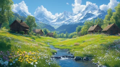 Idyllic Stream Landscape