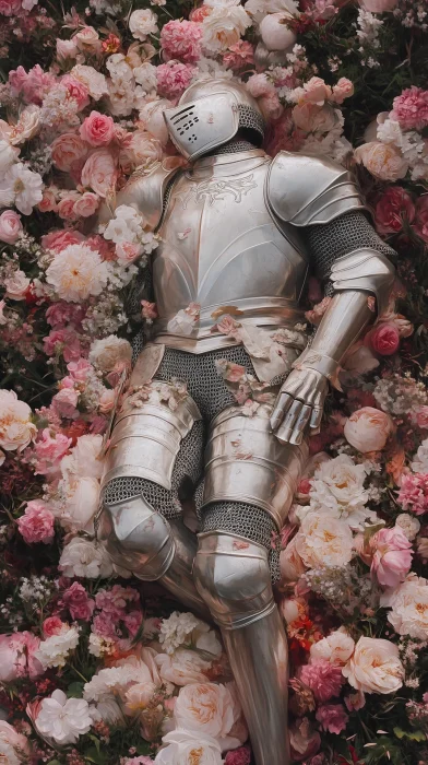 Tired Knight in a Flower Field