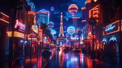 Futuristic Neon Las Vegas