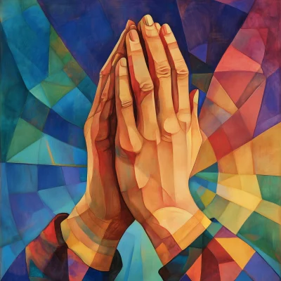 Stylized Hands in Prayer