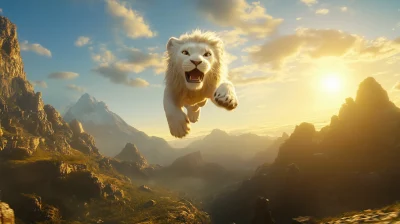 Epic Mid-Air Lion