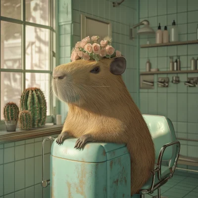 Capybara in a Salon