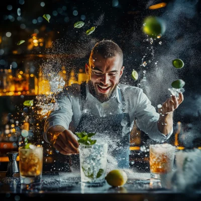 Cinematic Cocktail Preparation