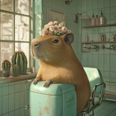 Capybara at Hair Salon