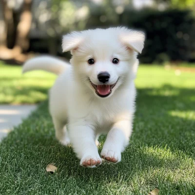 Adorable Puppy on the Lawn