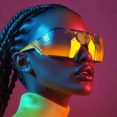 Futuristic Iridescent Sunglasses