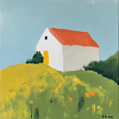 Abstract Matisse House on a Meadow