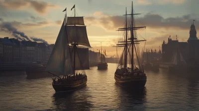 Cinematic View of Hamburg in the 1840s