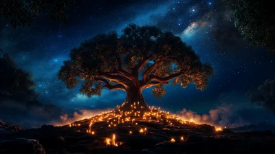 Midnight Oak under the Stars