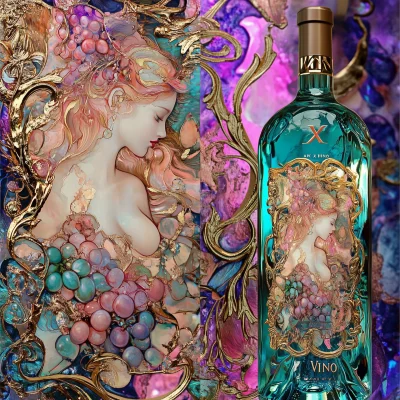 Art Nouveau Wine Label