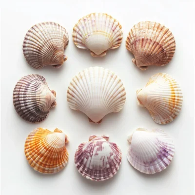 Seashells on White Background