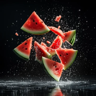 Falling Watermelon Slices