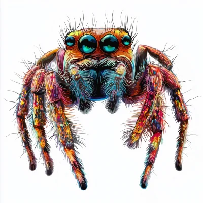 Regal Jumping Spider Illustration