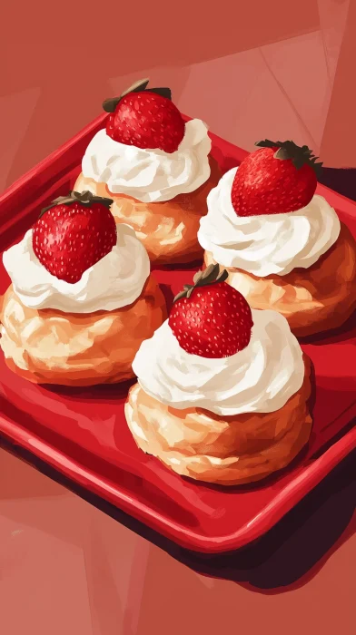 Delicious Strawberry Cream Puffs