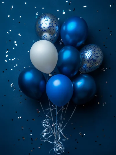 Blue and Silver Balloons