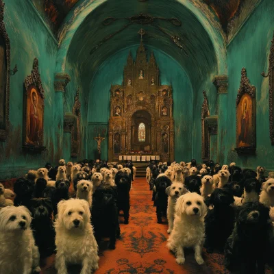 Dogs in a Church