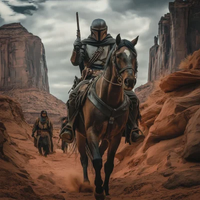 Mandalorian Rider in Canyon