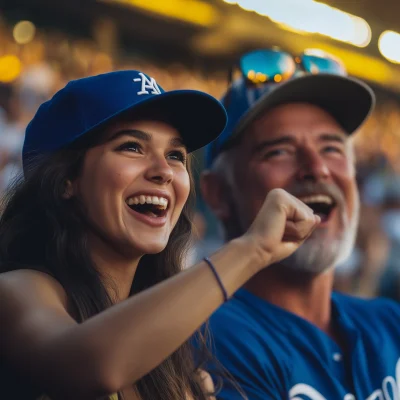 Cheering at the Dodgers Game