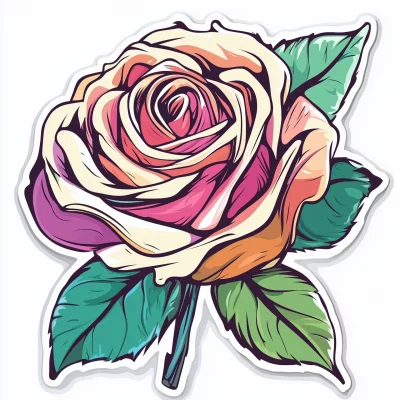 Surrealism Rose Sticker