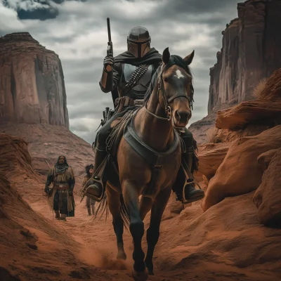 Mandalorian Rider in Vintage Western