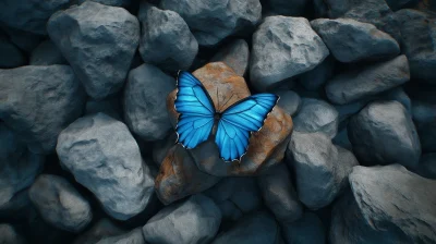 Butterfly on Rocks