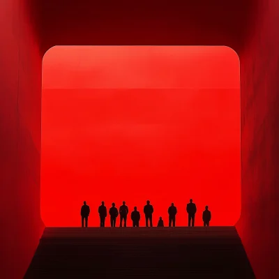 Silhouettes Against Red