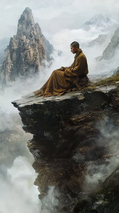 Zen Monk in the Mountains