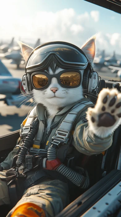 Cute Pilot Cat