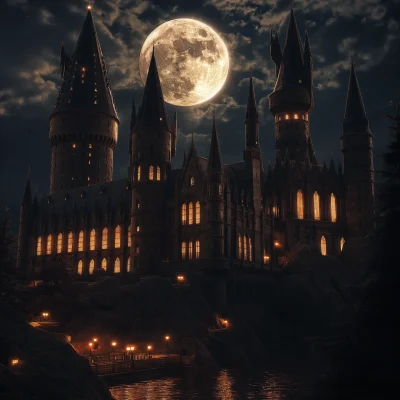 Hogwarts Castle Night View