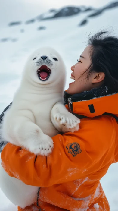 Joyful Moment in the Arctic