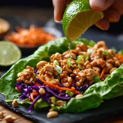 Chicken Lettuce Wrap Preparation