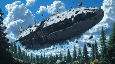 Giant Spaceship Crash