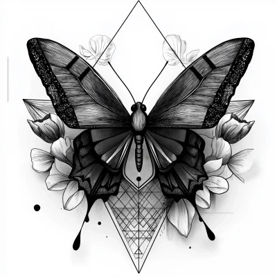 Geometric Floral Butterfly