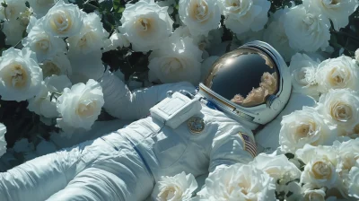 Astronaut Among Roses