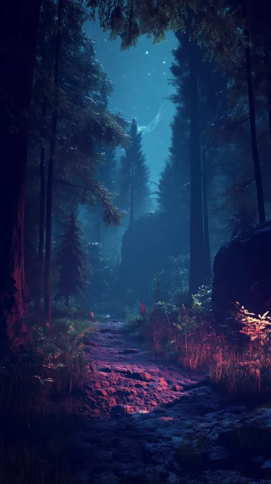 Creepy Forest at Night