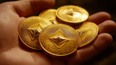 Shiny Gold Coins in Hand